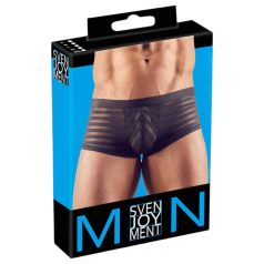 Gjennomsiktig, stripet boxershorts (svart) - L