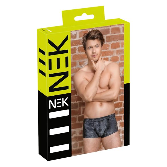 NEK - Boksershorts med slangeskinnsmønster (svart) - L