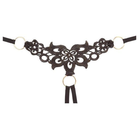 Cottelli - Glitrende Brodert Bh-sett (Svart) - L