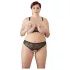 Cottelli Plus Size - perle-bh sett (svart)