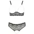 Cottelli Plus Size - perle-bh sett (svart)
