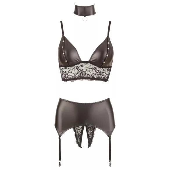 Cottelli Bondage - blonder og skinnende undertøysett (4 deler) - M