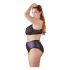 Cottelli Plus Size - Kryss-stroppet BH og truse (svart)