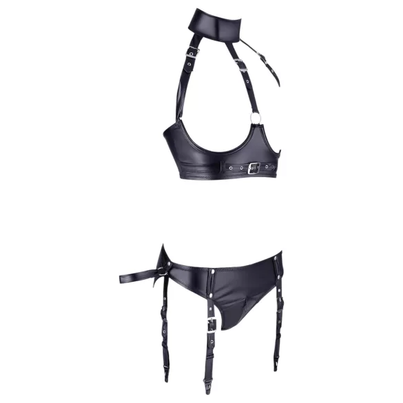 Cottelli Bondage - skinnende løftesett med håndjern (svart) - M