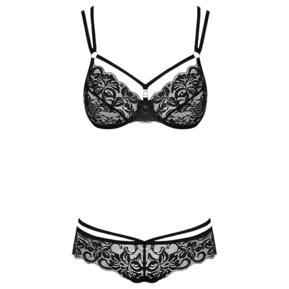 Obsessive 860-SET-1 - Roselace BH-sett (svart)