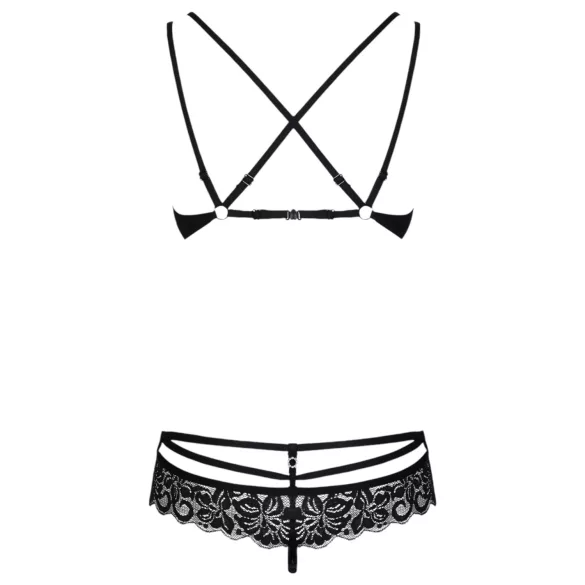 Obsessive 860-SET-1 - Roselace BH-sett (svart)