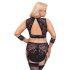 Cottelli Bondage Plus Size - sexy blonde BH-sett (svart) - 3XL