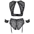 Cottelli Bondage Plus Size - sexy blonde BH-sett (svart) - 3XL