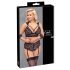 Cottelli Bondage Plus Size - sexy blonde BH-sett (svart) - 4XL