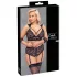 Cottelli Bondage Plus Size - sexy blonde BH-sett (svart) - 4XL