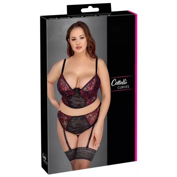 Cottelli Plus Size – Bh-sett (rød)