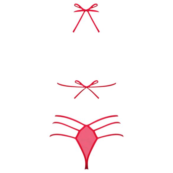 Obsessive Giftella - rød gaveundertøysett med sløyfe