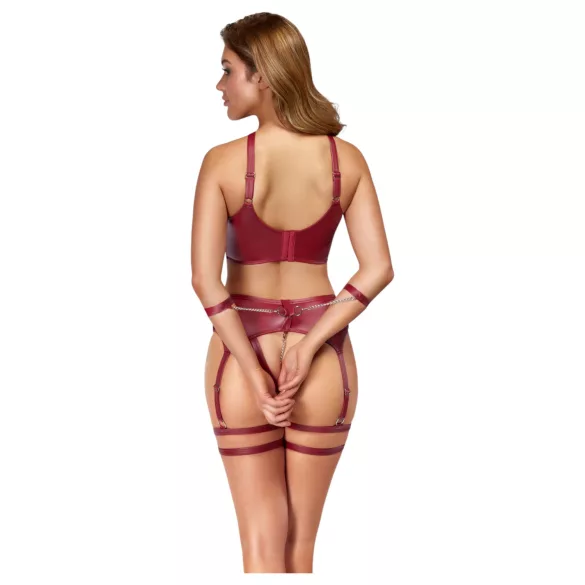 Cottelli Bondage - kryssbåndet BH-sett (rød) - M