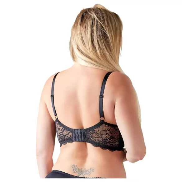 Cottelli Plus Size - stroppet ring-BH (svart) - 85E