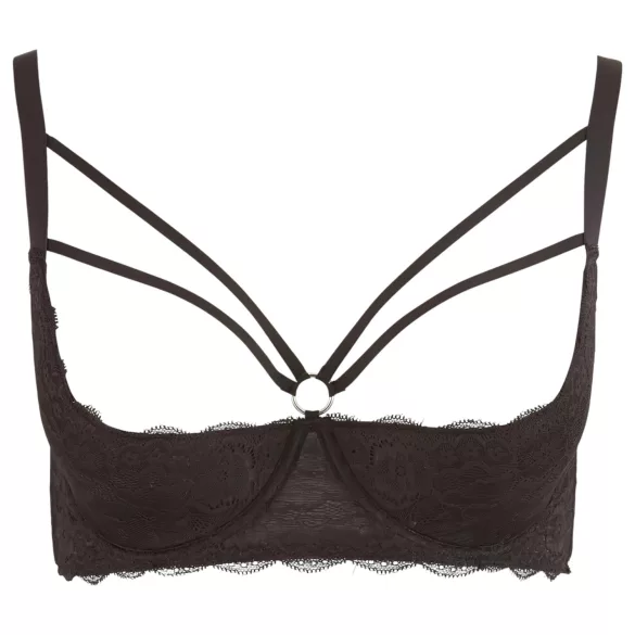Cottelli Plus Size - stroppet ring-BH (svart) - 95F