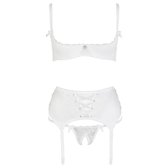 Cottelli - Snøret blondesett med løft (hvit) - 80B/M