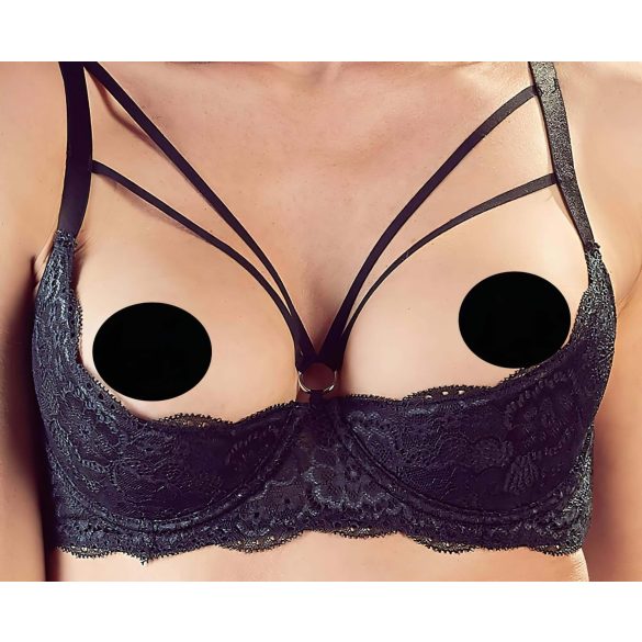 Cottelli - stroppeløs bh & tanga (svart) - 80B/M