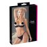 Cottelli - sateng push-up-sett med strasskjede (svart) - 80B/M