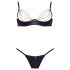 Cottelli - sateng push-up-sett med strasskjede (svart) - 85C/L