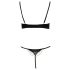 Cottelli - sateng push-up-sett med strasskjede (svart) - 85C/L