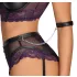 Cottelli Bondage - BH-sett og håndjern (svart-lilla) - M