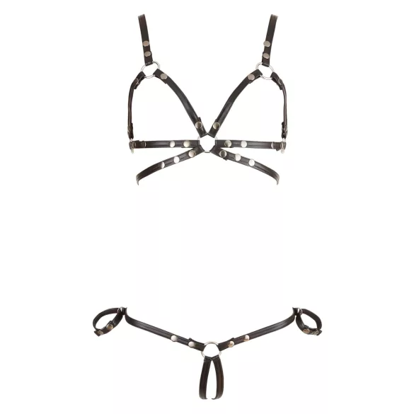 Cottelli Bondage - skinnende bikinisele (svart) - M