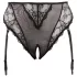 Cottelli Plus Size - sort med blonde & strømpeholder (svart)
