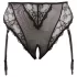 Cottelli Plus Size - sort med blonde & strømpeholder (svart)