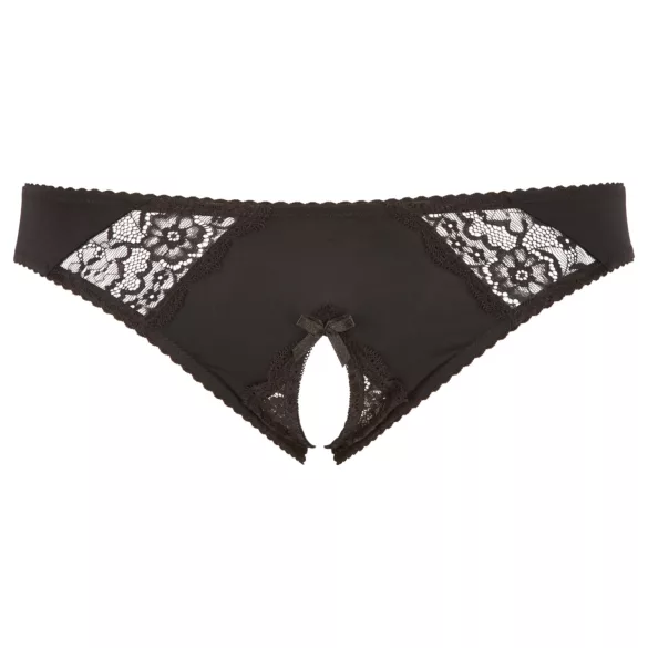 Cottelli Plus Size - svart blondetruse med åpning - XL