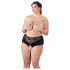 Cottelli Plus Size - blondetruse med perler (sort)