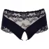 Cottelli Plus Size - blondetruse med perler (sort) - XL