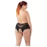 Cottelli Plus Size - blondetruse med perler (sort) - 2XL