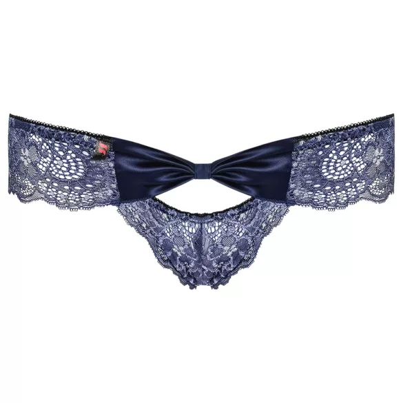 Obsessive Auroria - brodert dame truse med sløyfe (blå) - L/XL