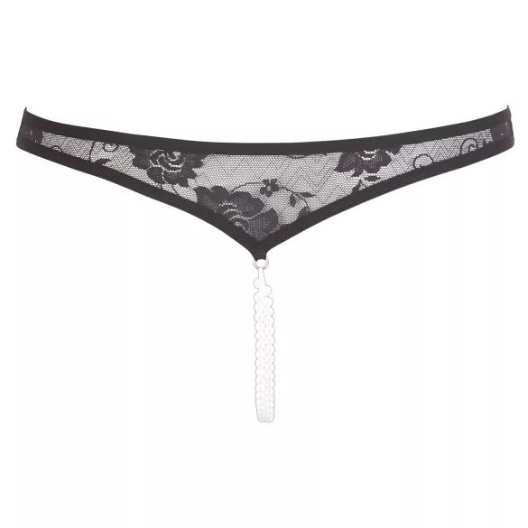 Cottelli - Åpne blonde undertøy med perler (svart) - L