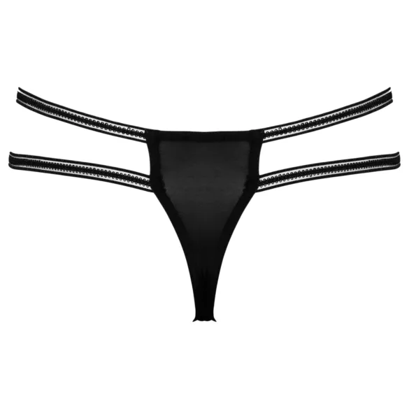 Cottelli - luksus åpen stringtruse med ringer (svart) - M/L
