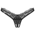 Obsessive - gjennomsiktig blonde tanga (svart) - 2XL/3XL
