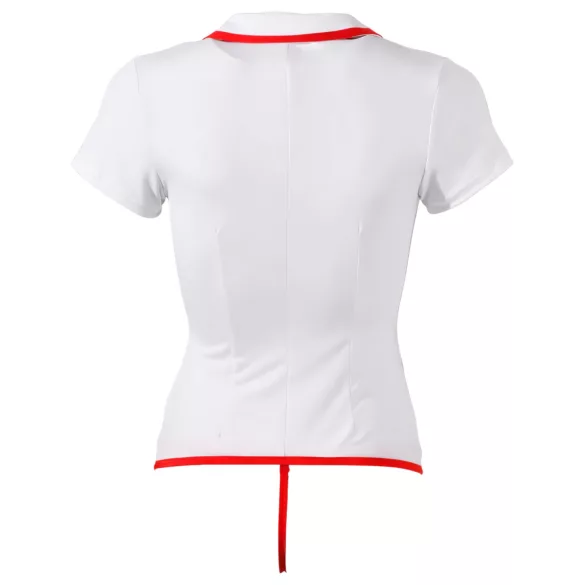 Cottelli - Sykepleier-top med strømpeholder - L