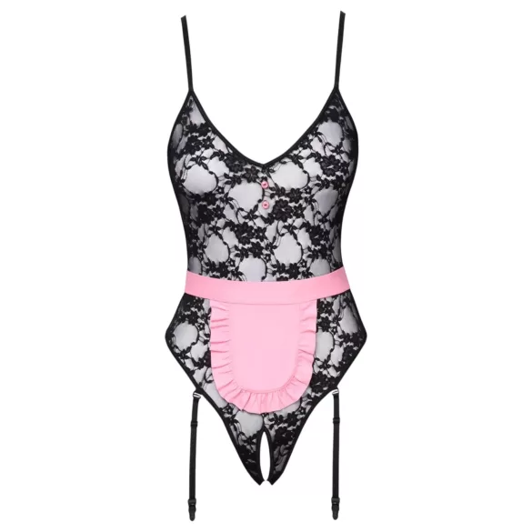 Cottelli - Forførende stuepike drakt (svart-rosa)