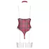 Cottelli - rutete body-sett (rød) - L