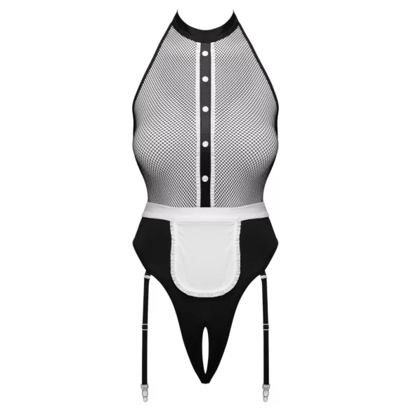 Cottelli - stuepike-body med forkle (svart) - S - M