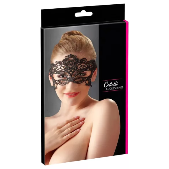 Cottelli - Brodert blondemaske (svart)