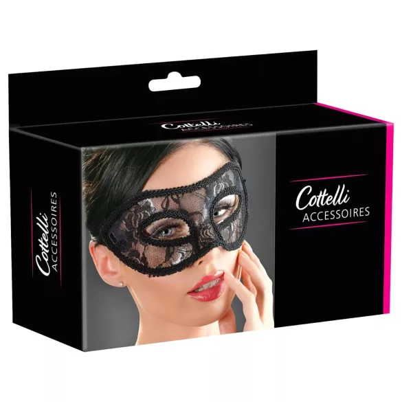 Cottelli - Forformet blonde øyemaske (svart)