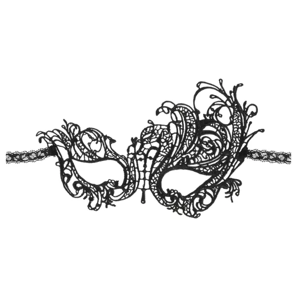 Cottelli - Brodert asymmetrisk maske (svart)