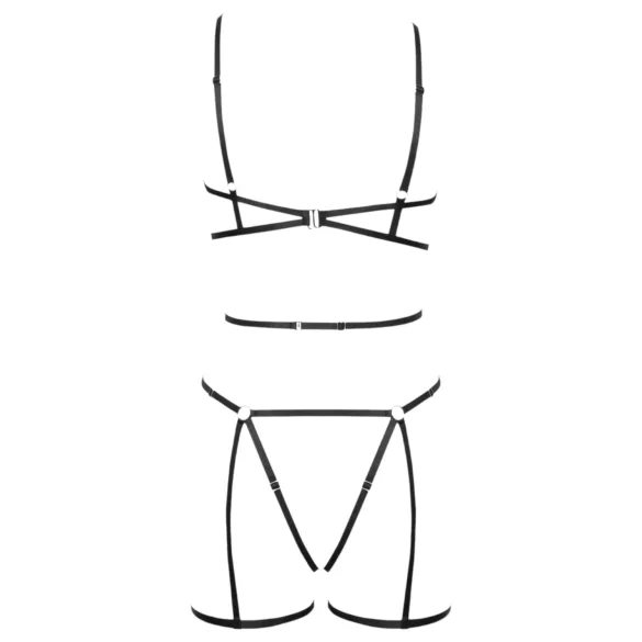 Cottelli - dekorativ kroppssel & truse (svart) - (S-L)