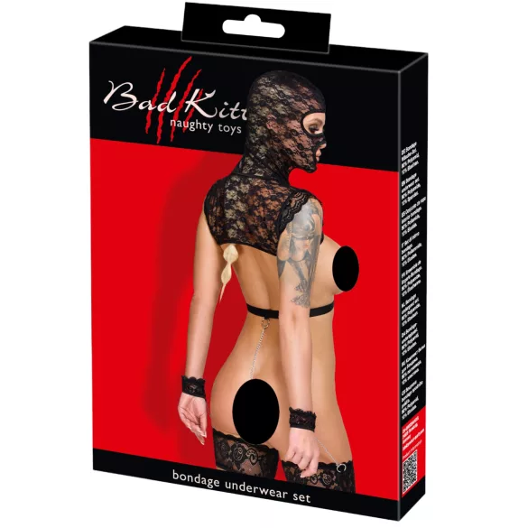 Bad Kitty - blonde BDSM-sett (svart)