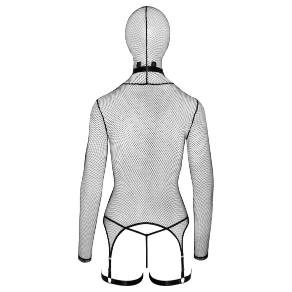 Bad Kitty - BDSM gjennomsiktig nettingsett med pisk (svart) - L