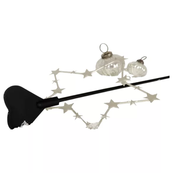 Hjerteformet silikonstav - svart