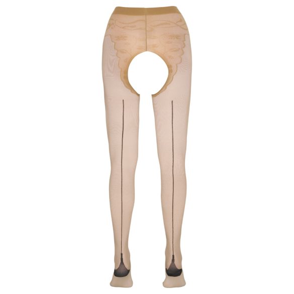 Cottelli - Stripete Sexstrømper (naturlig) - 2