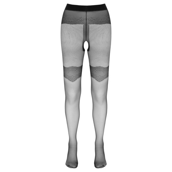 Cottelli - eksklusiv, mønstrete, åpen strømpebukse (svart) - 5