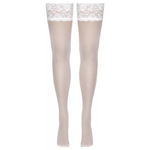 Cottelli - Blonder og blomstrete stay-ups (hvit) - 3/M-L